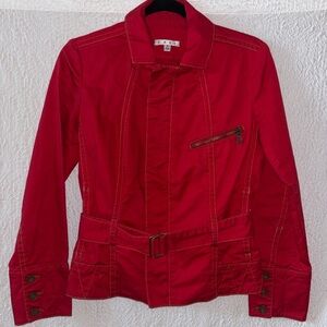 CAbi First Mate Belted Zipper Pockets Long Sleeve Jacket